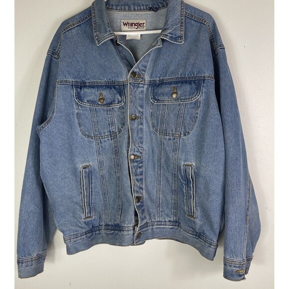 Wrangler Other - Vintage Wrangler Rugged Wear Jean Jacket XL Mens Denim Trucker Cowboy Western